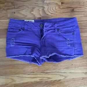 Women’s 1st Kiss Purple Denim Shorts